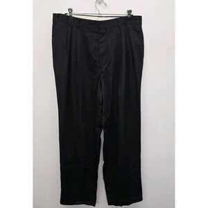 Vintage City Streets Men's Pleated Dress  Pants 36x30 Black (C28)